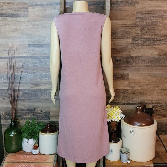 Vtg Teddi T Shirt Midi Dress M P Heathered Pink Minimalist Coastal Y2k - Picture 4 of 8